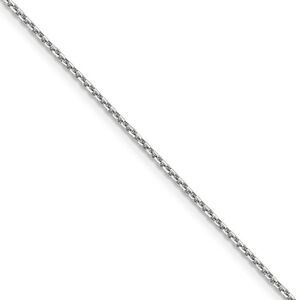1.4mm, 14k White Gold, Diamond Cut Solid Cable Chain Necklace, 26in